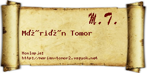 Márián Tomor névjegykártya